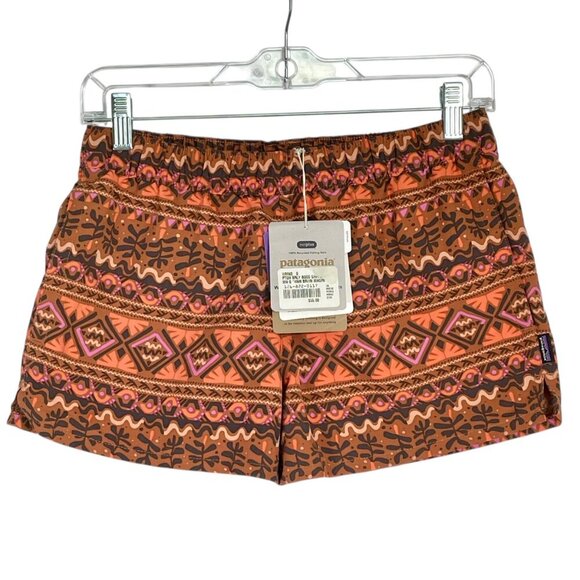 NWT Patagonia Women’s Barely Baggies Shorts Brown Mangrove Pull-On Hybrid Small - Picture 1 of 15